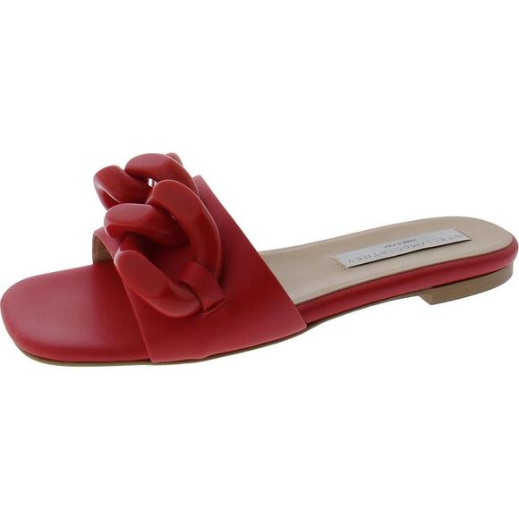 Stella McCartney Shoes - Stella McCartney Womens Falabella Red Faux Leather Slide Sandals Shoes NWT